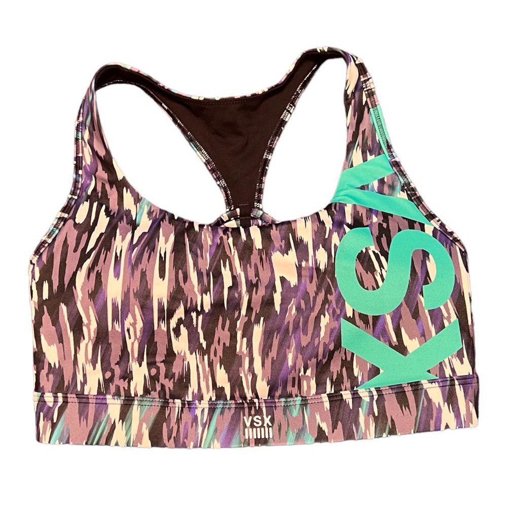 Victorias Secret Teal VSX Strapy Racerback Sports Bra SM
